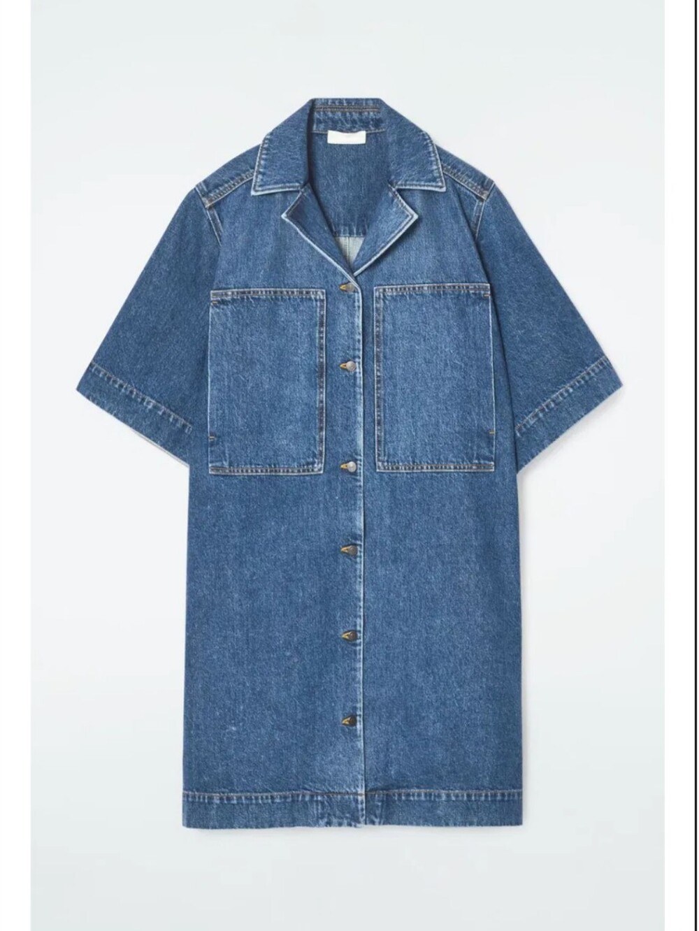 COS Mini Denim Shirt Dress Size 14 - Picture 2 of 11